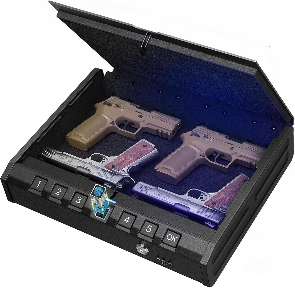 ONNAIS Large Biometric Gun Safe for Handgun with Fingerprint Keypad Lock