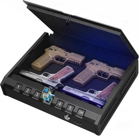 ONNAIS Large Biometric Gun Safe for Handgun with Fingerprint Keypad Lock