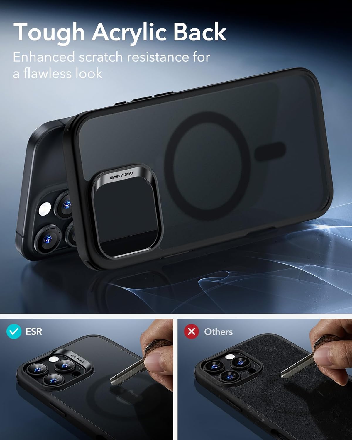 ESR for iPhone 16 Pro Max Case, Compatible with MagSafe, Shockproof Military-Grade Protection, Magnetic Phone Case for iPhone 16 Pro Max, Classic Hybrid Case (HaloLock), Frosted Black