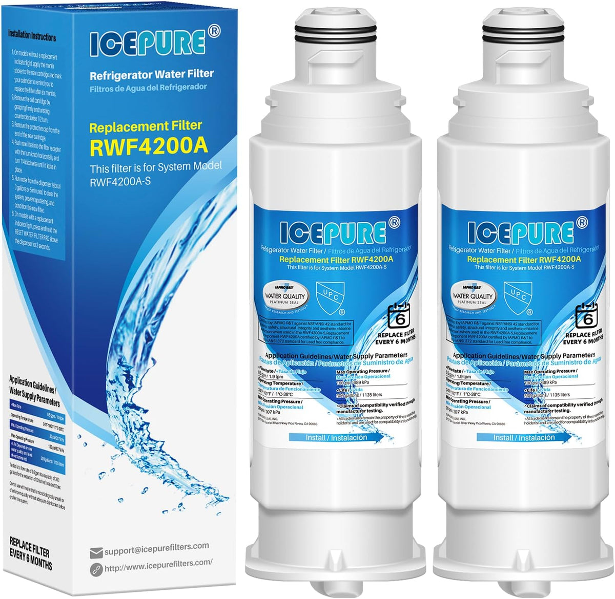 ICEPURE Water Filter Replacement for Samsung DA97-17376B HAF-QIN/EXP 2 Pack