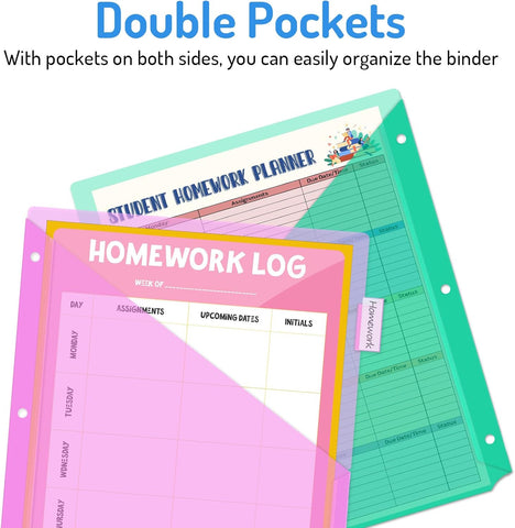 Forvencer 16 Count Dividers with 2 Pockets,8 tabs Binder Dividers with tabs