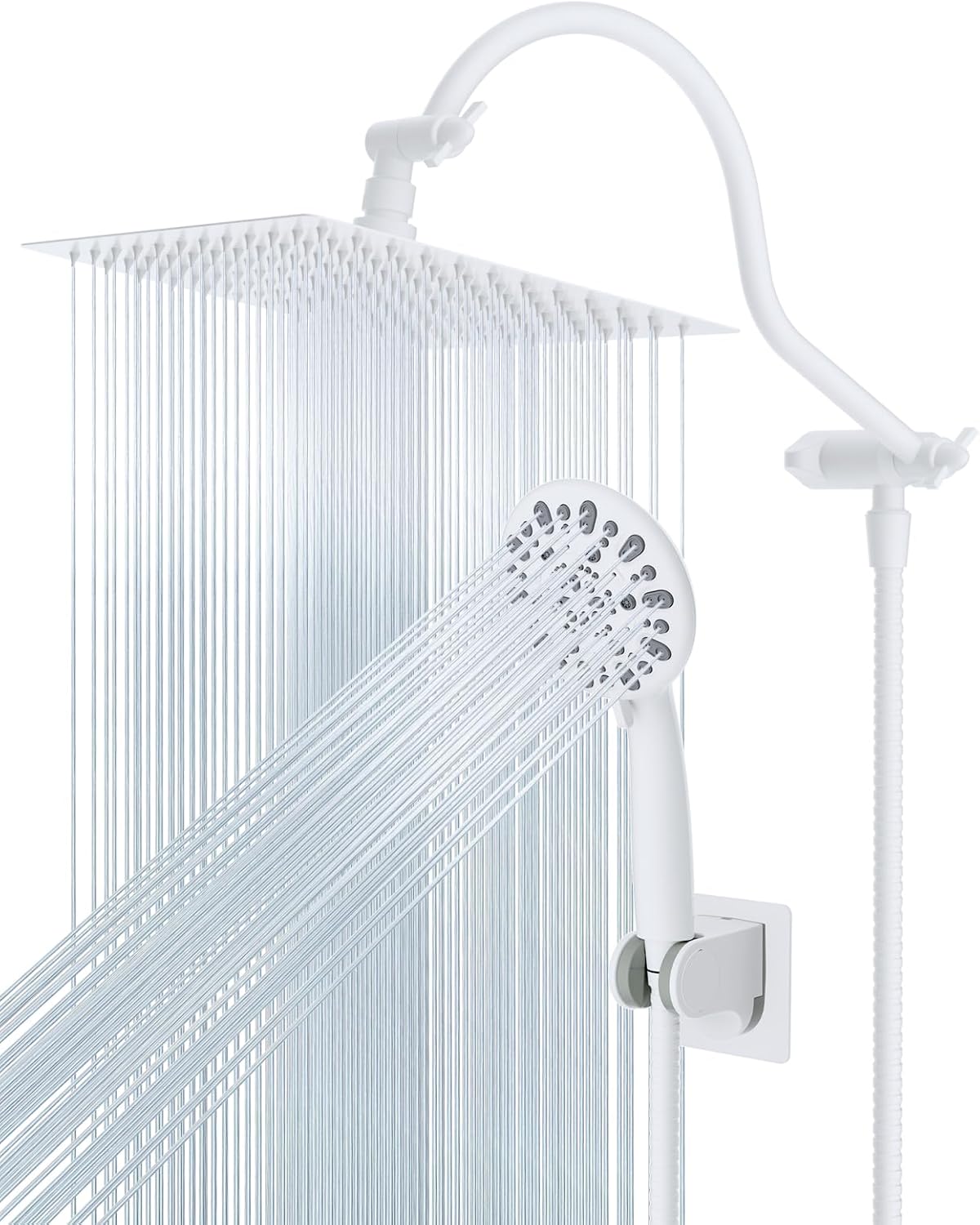 Hibbent All Metal High Pressure Rainfall 10'' Shower Head with Handheld