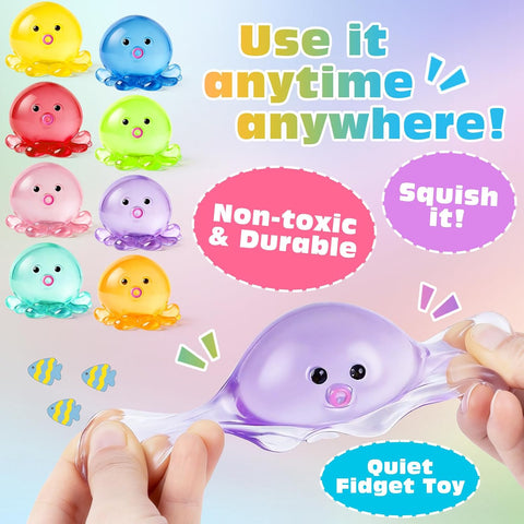 VISCOO 16 Pack Octopus Stress Balls for Kids, Slow Rising Squishy Toys