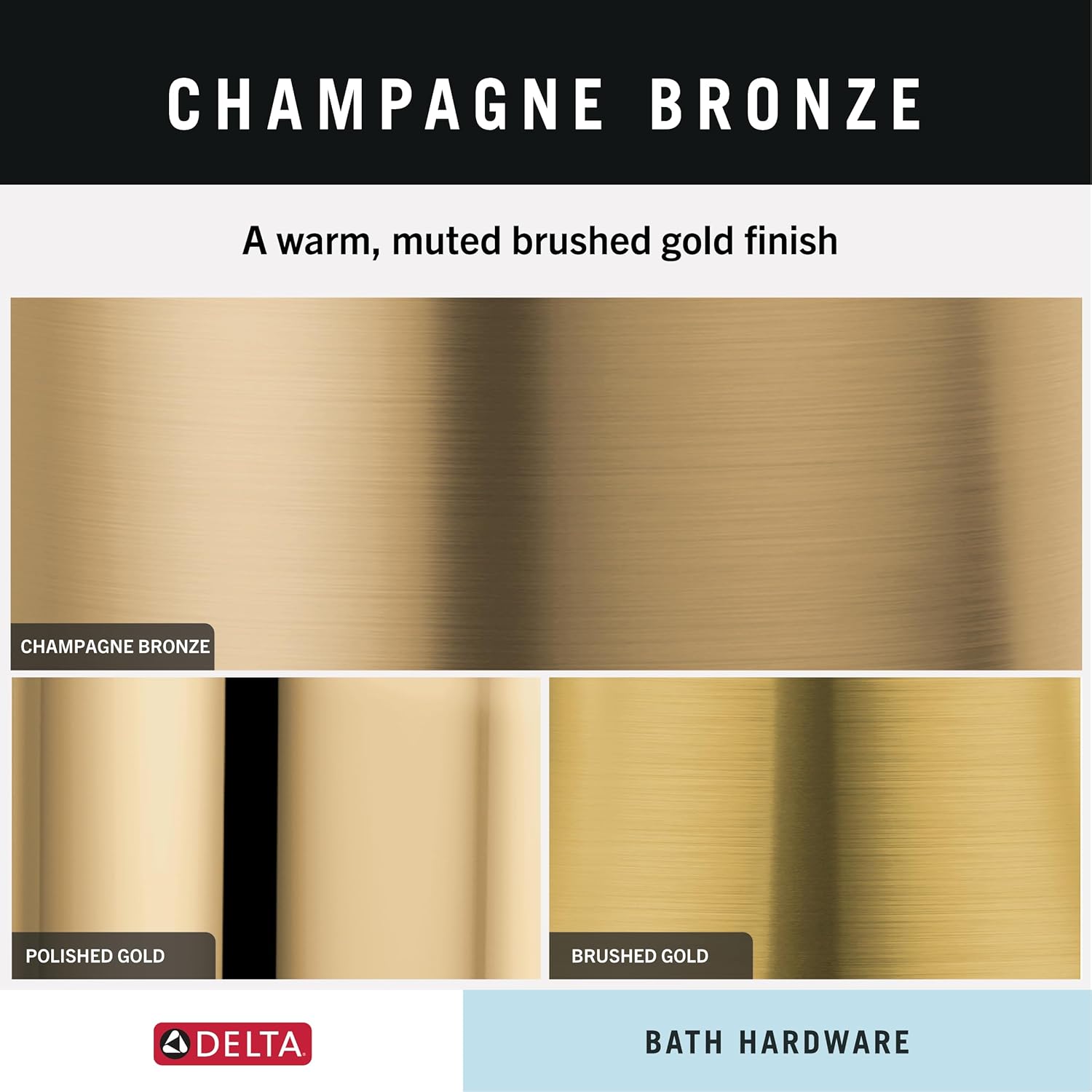 Delta Contemporary (1-Pack) 18" Shower Grab Bar Seniors ADA Compliant Champagne Bronze 450 lb Capacity Bathroom Safety Handle for Shower, Bathtub | Wall Mounted Balance Assist, Grip Bar 41818-CZ