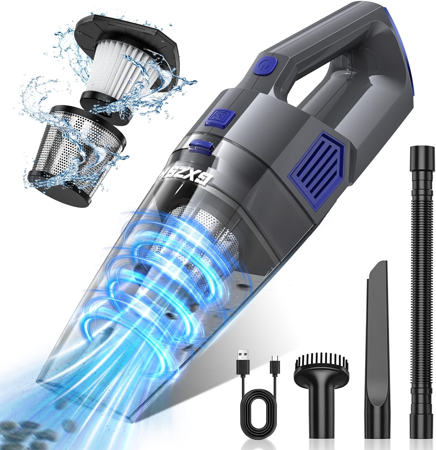 Gxzsk Handheld Vacuum Cordless, Hand Held Car Vacuum Cleaner, Hand Vacuum