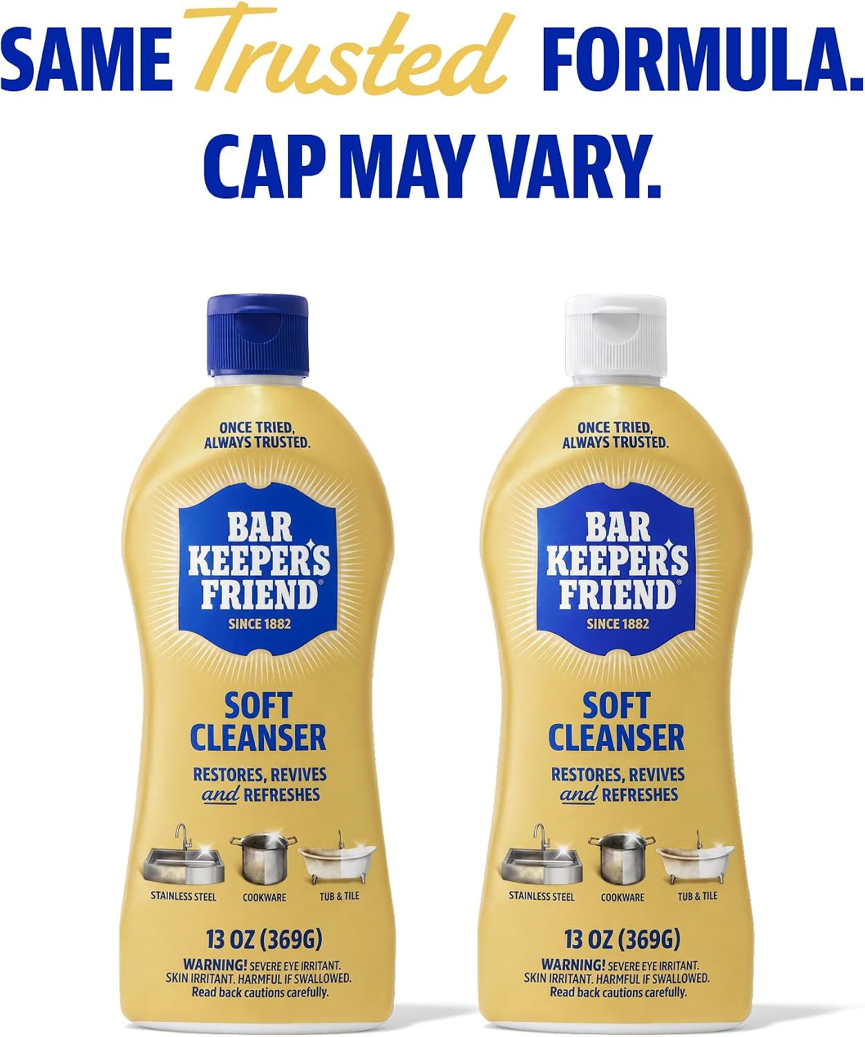 Bar Keepers Friend Soft Cleanser Liquid, 13 oz x 2, Multipurpose Surface Cleaner, Soap Scum & Grease from Stainless Steel & More