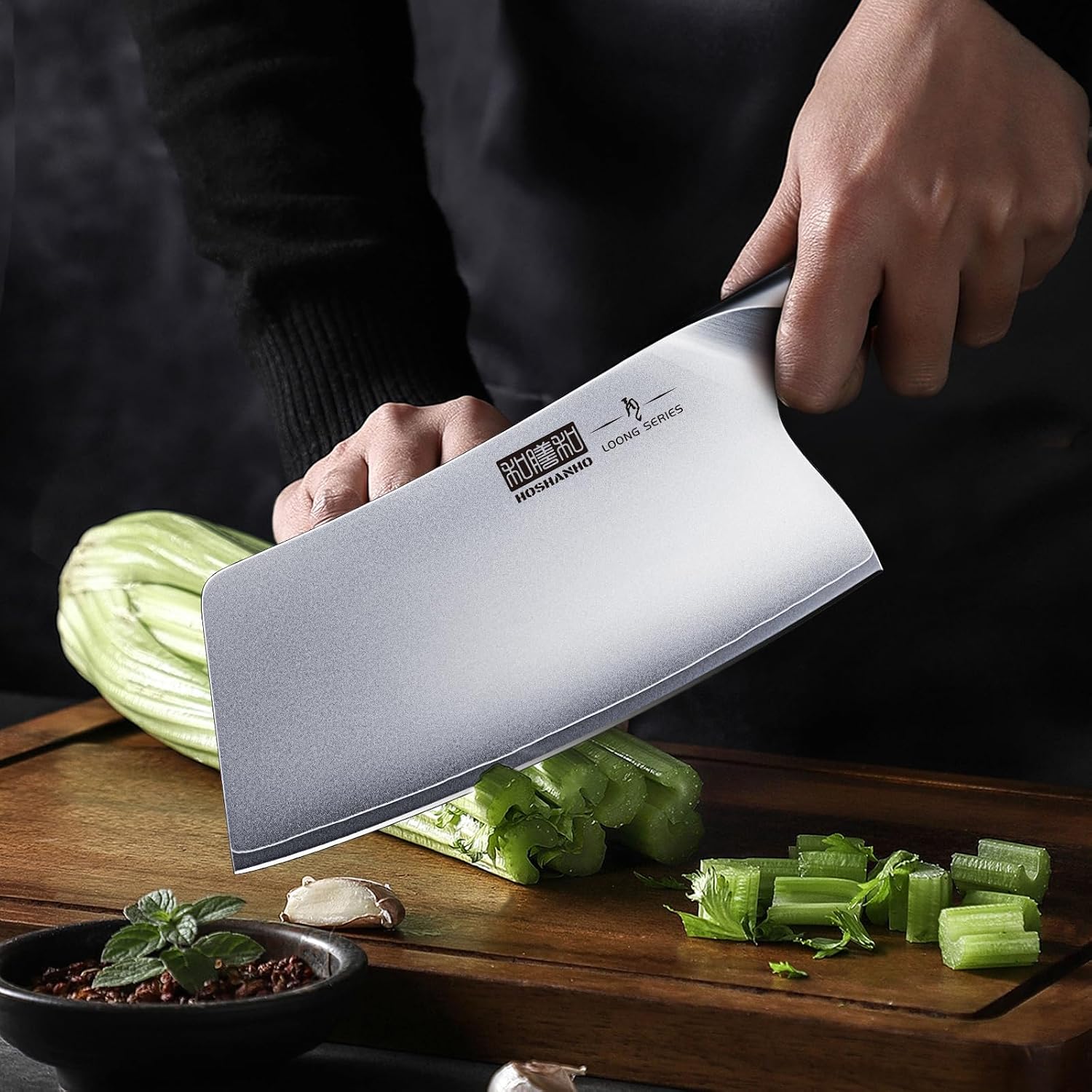 HOSHANHO Cleaver Knife 7 Inch, Ultra Sharp Vegetable Meat Chopper Knife