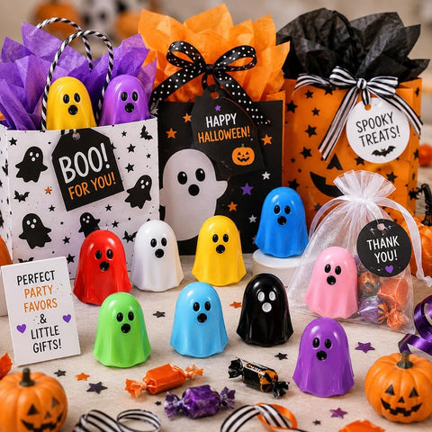 DULEFUN 120 Pcs Mini Halloween Ghost Figurines, 13 Colors