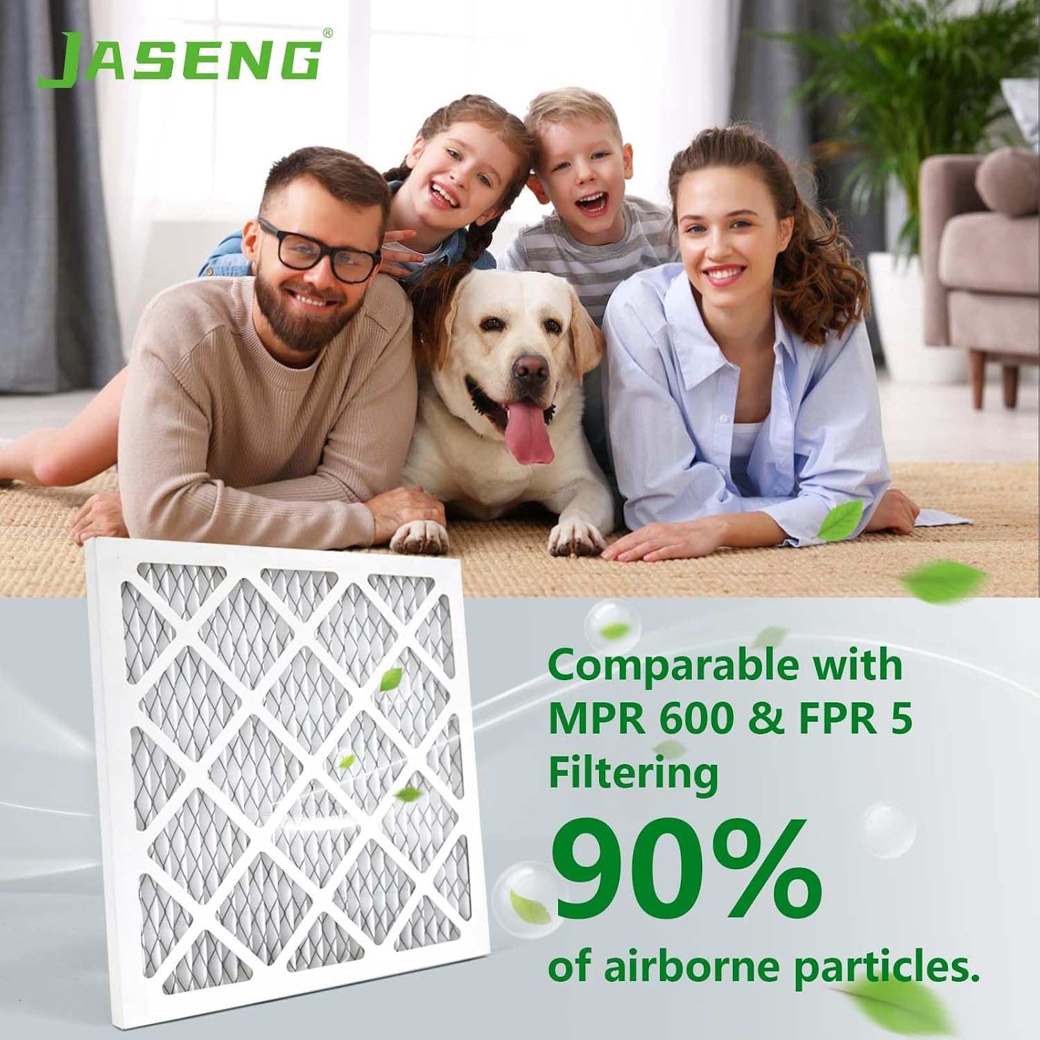 10x10x1 MERV 8 Air Filter, 4-Pack for Furnace HVAC