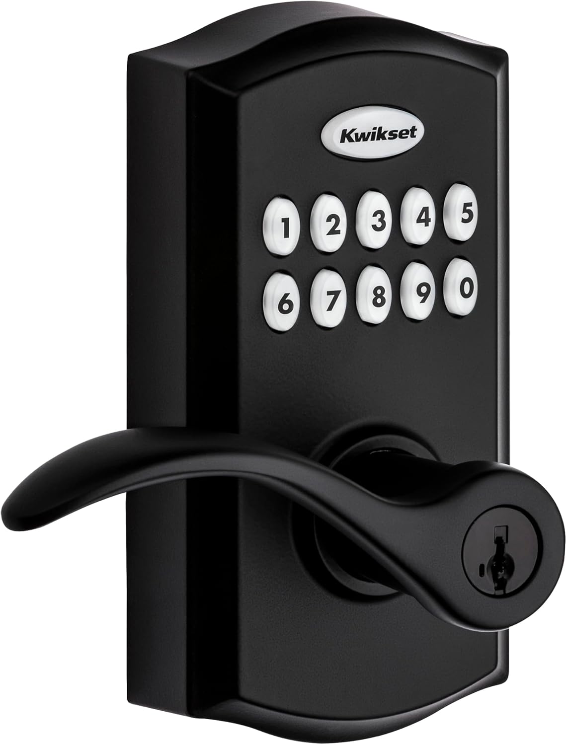 Kwikset 955PML-514S Pembroke Lever Commercial Grade Electronic Smartcode Lever Lock with SmartKey Iron Black Finish