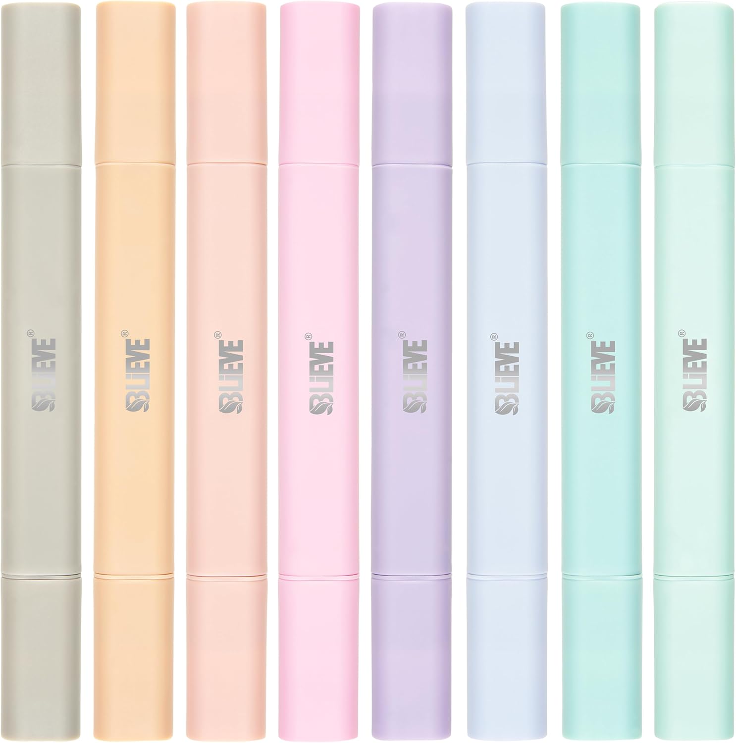 BLIEVE Bible Highlighters No Bleed Through, Pastel Colors, Dual Tip, 8 Pack