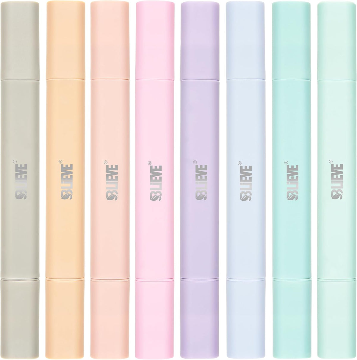 BLIEVE Bible Highlighters No Bleed Through, Pastel Colors, Dual Tip, 8 Pack