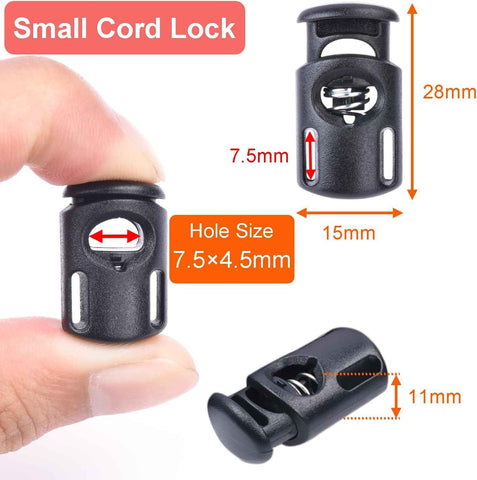 CooBigo 10 PCS Plastic Spring Cord Locks for Drawstring, Paracord Toggle Stopper Clasp Elastic Shoeslace Lock Sweatpants Hoodie String Clips Bungee Swim Goggles Gloves String Lock Replacement