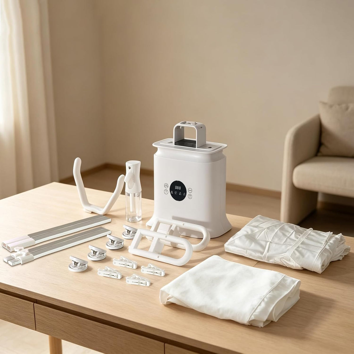 Automatic Ironing Machine, Hands-Free Hot Air Garment Dryer & Wrinkle Remover for Shirts and Pants, Portable Inflatable Clothes Dryer with Timer, Space-Saving Air Iron for Apartments, Dorms, Travel