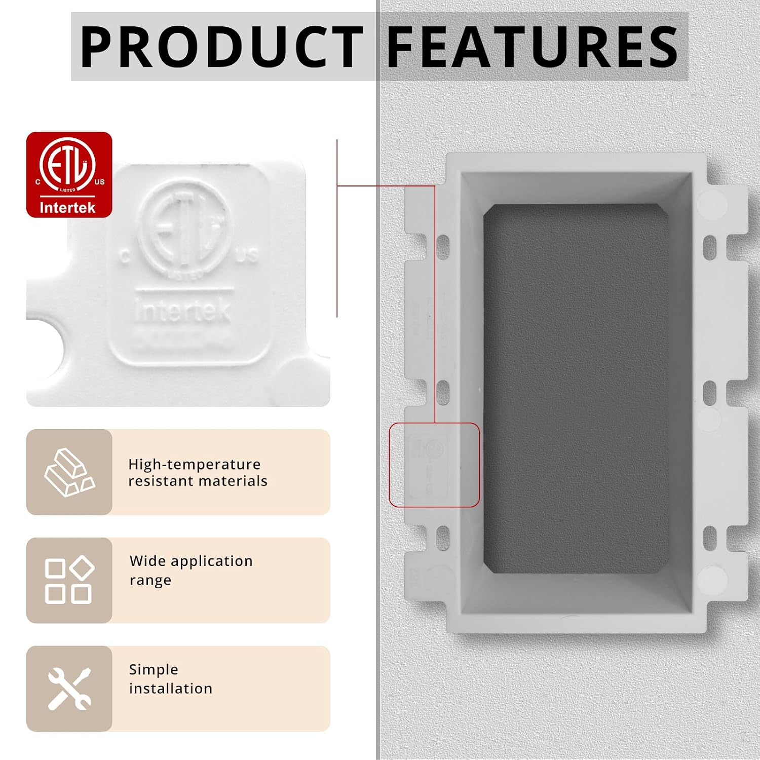3-Gang BE3 Non-Metallic Electrical Power Outlet Box Extender