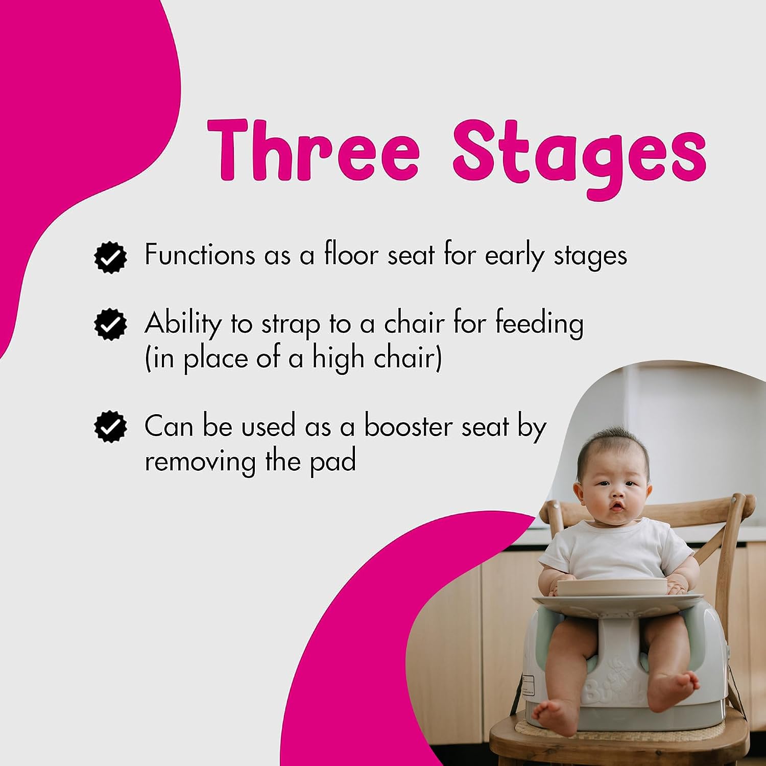 Bumbo 2 Pack 3-in-1 Infant Multi-Seat with Tray, 6 to 36 Months, Agave