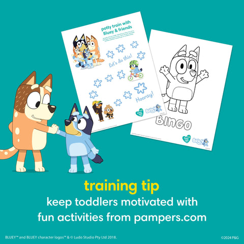 Pampers Easy Ups Boys & Girls Bluey Potty Training Pants - Size 3T-4T, 116 Count, Training Underwear (Packaging May Vary)