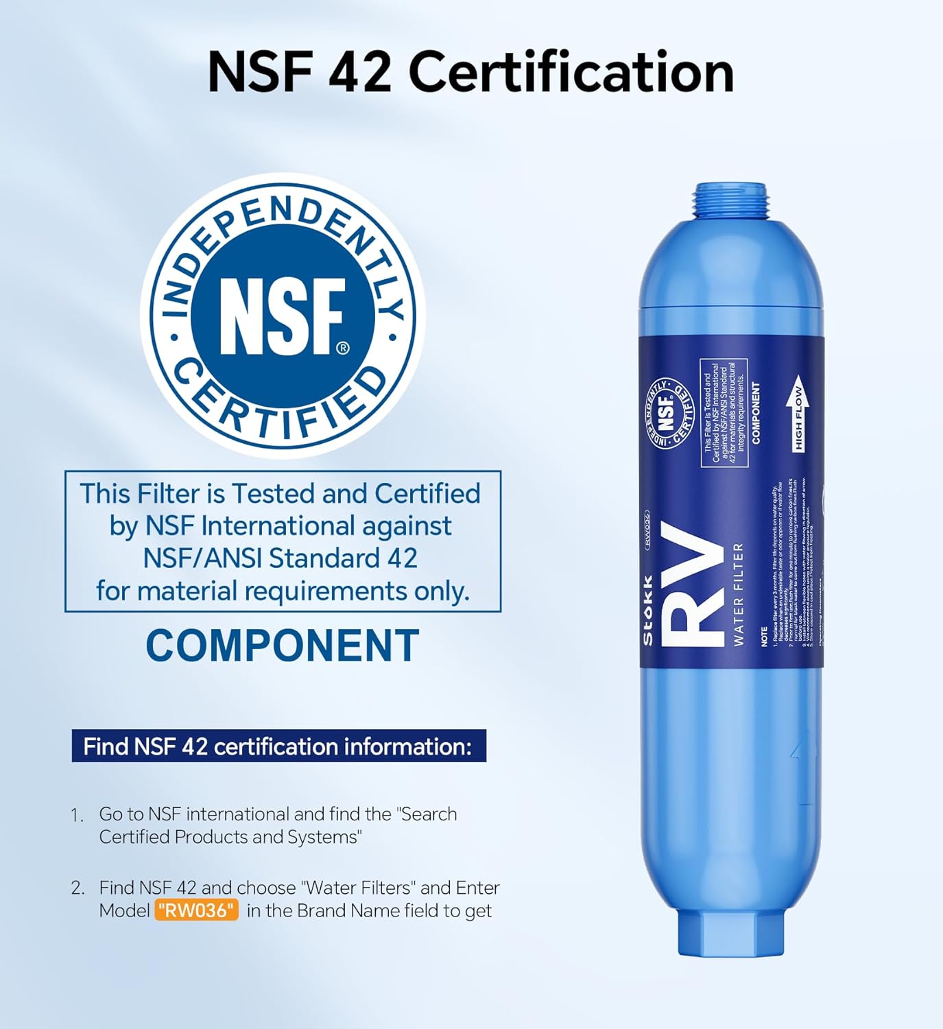 Stokk RV Water Filter 2 Pack, NSF Certified