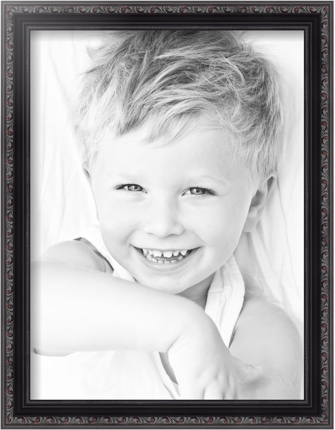 ArtToFrames 12x16 inch Black with Beads Wood Picture Frame, WOMD10188-12x16