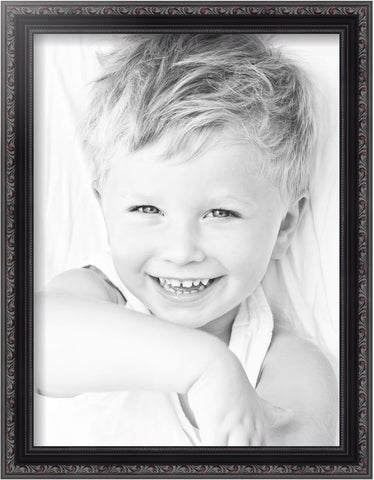 ArtToFrames 12x16 inch Black with Beads Wood Picture Frame, WOMD10188-12x16