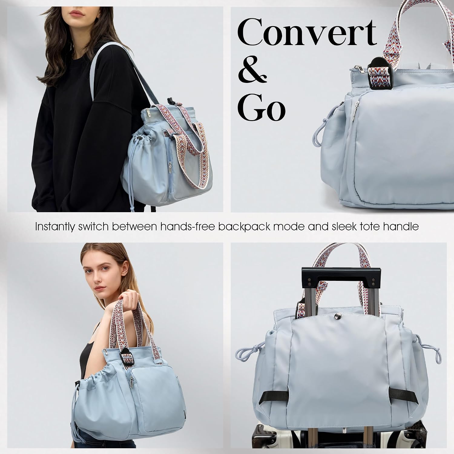 Everyday Bag Tote for Women, Spacious Diaper Bag with 16 Pockets, Durable Travel Bag, Sleek Work Shoulder Bag