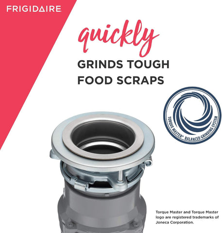 Frigidaire FF05DISPC1 1/2 HP Corded Garbage Disposal for Kitchen Sinks