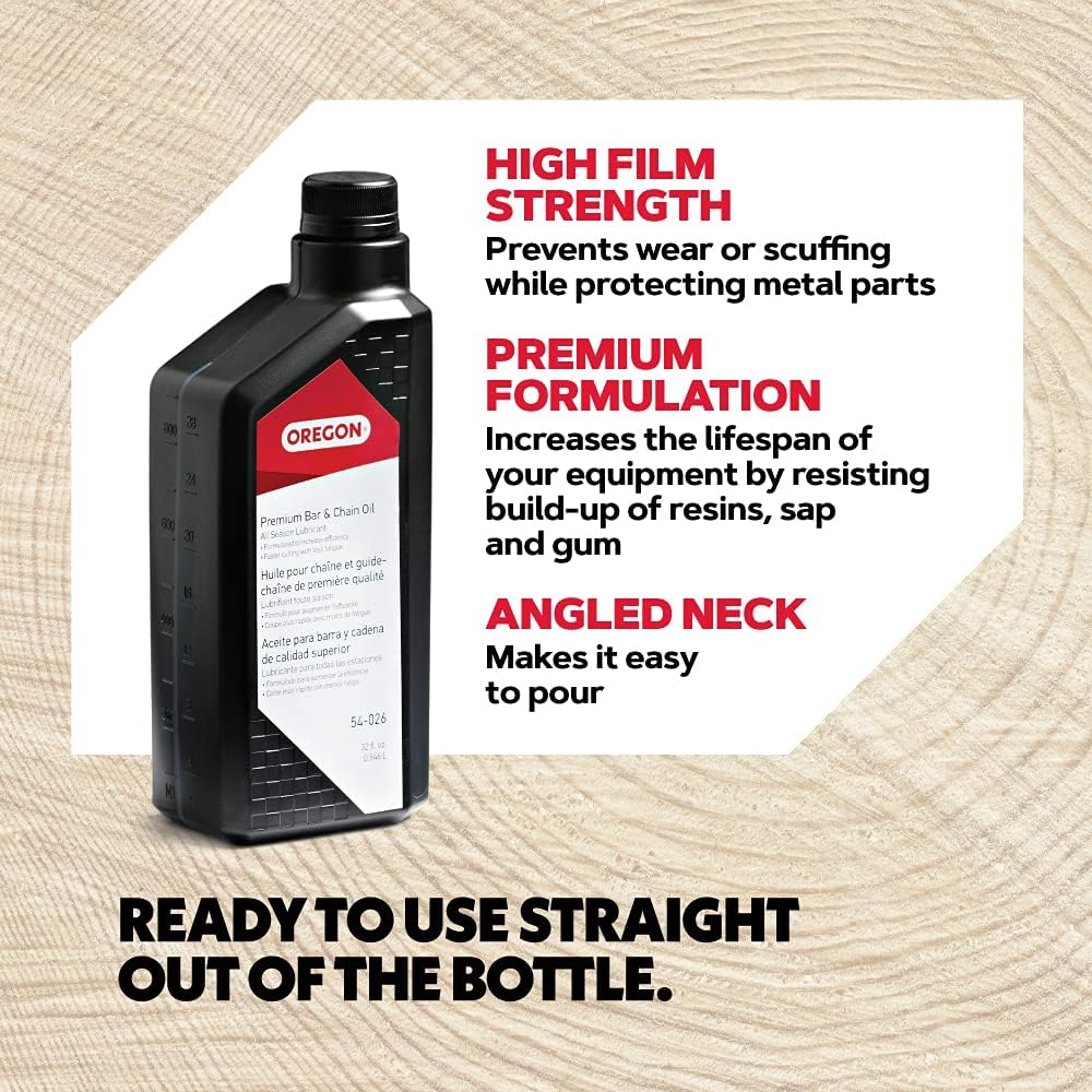 Oregon Premium Bar & Chain Oil, 1 Quart Bottle (32 fl.oz / 946 ml)