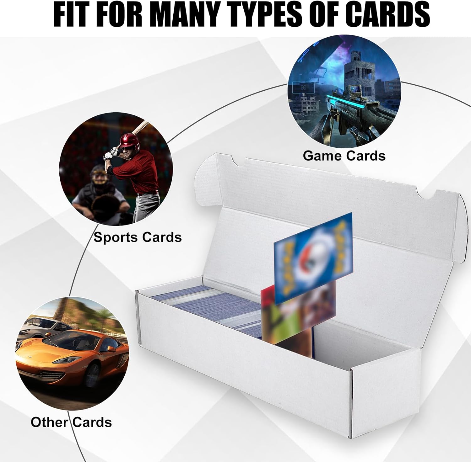 Trading Card Storage Box, 10-Pack 1100 Count White Corrugated Cardboard Box