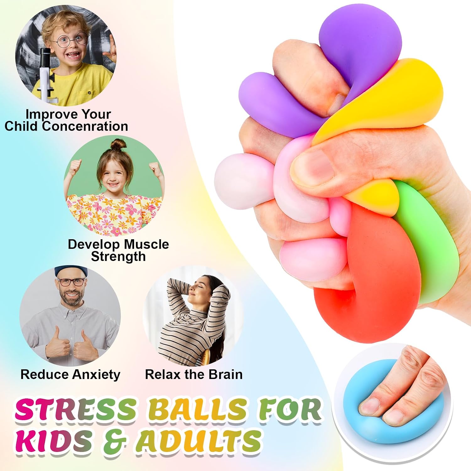 VISCOO 12 Pack Slow Rising Stress Ball,Stress Balls for Adults,Fidget Toys