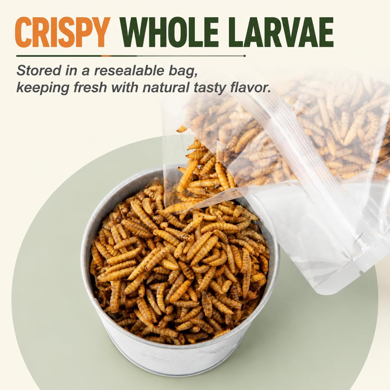 Adaman 5LB Dried Black Soldier Fly Larvae for Chickens, High Calcium BSF Feed, Natural Grubs for Birds Ducks Layer Hens