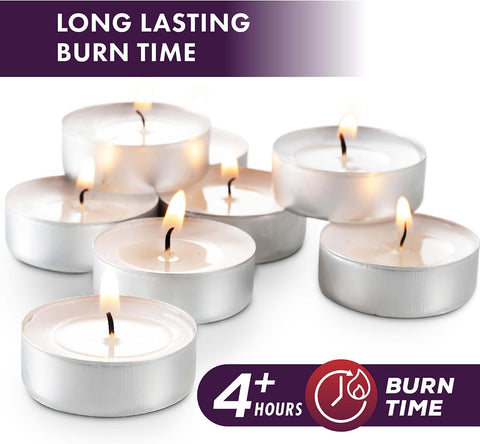 MontoPack Unscented Tea Light Candles Bulk 1000 Pack | 4 Hours, White,Smokeless,Dripless Small Votive Paraffin Tealights | Long-Lasting for Home, Shabbat, Weddings, Events, Emergencies | Mini Candles