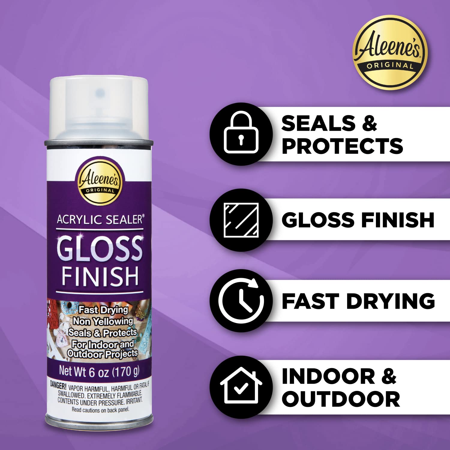 Aleene's Spray Acrylic Sealer, Gloss Clear Finish, 6 oz