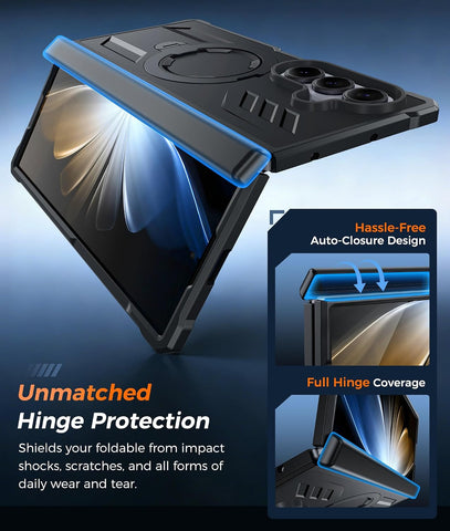 FNTCASE for Samsung Galaxy Z Fold 7 Case with 360 Spin Magnetic Kickstand