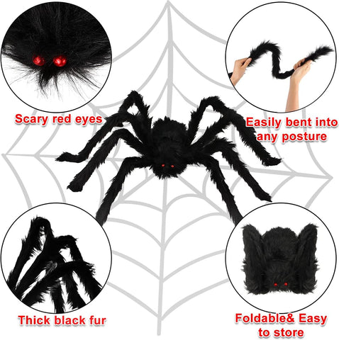 Halloween Spider Decorations 6 Pack: Giant Spider Outdoor Decoration