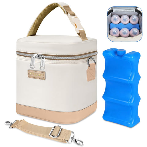 Mancro Baby Bottle Bag with Insulated Cooler, Fits 6 Baby Bottles Up to 9oz