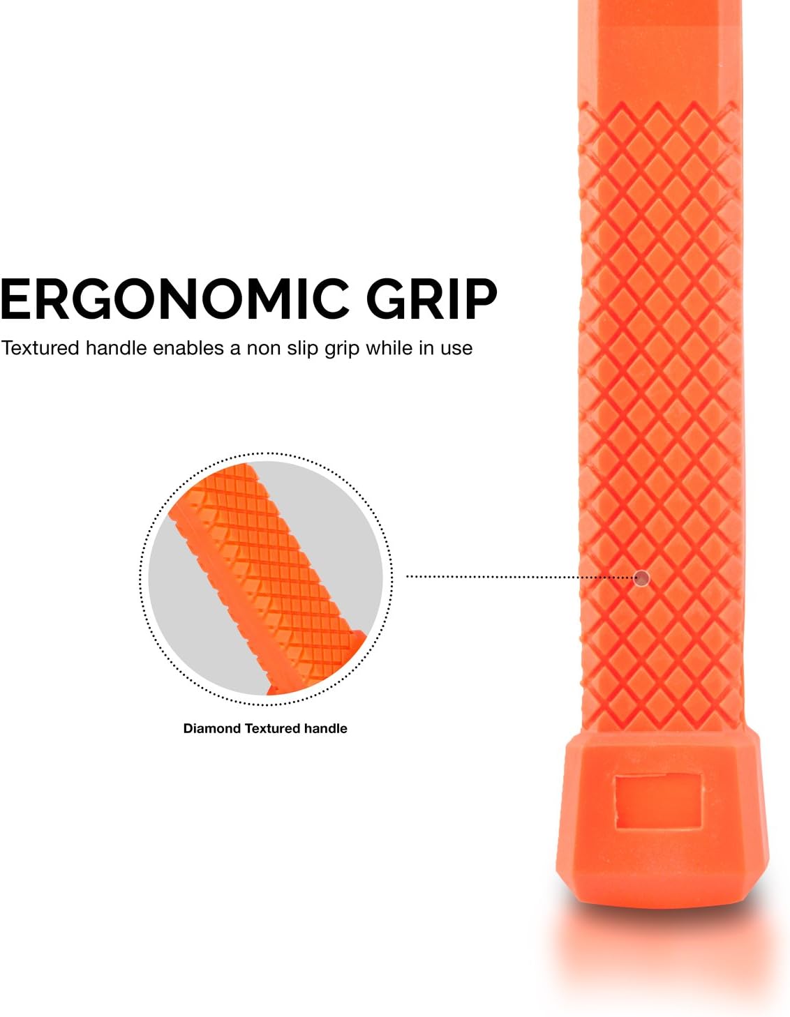 Neiko 02846A 1 LB Dead Blow Hammer, Neon Orange I Unibody Molded | Checkered Grip | Spark and Rebound Resistant