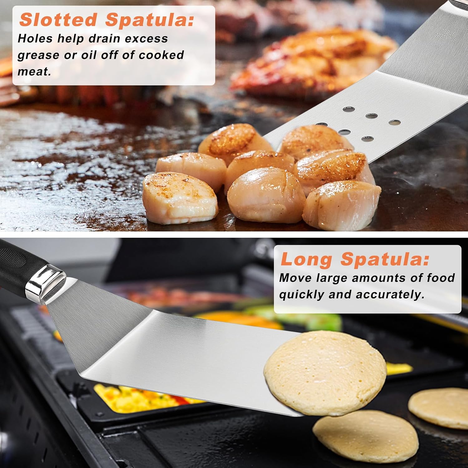 N NOBLE FAMILY 27 PCS Griddle Accessories Kit, Flat Top Grill Accessories Set for Camping, Professional Griddle Spatula Set with Melting Dome, Burger Press for Outdoor BBQ Teppanyaki
