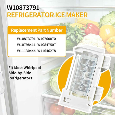 W10873791 Ice Maker Compatible with Whirlpool, Kenmore & KitchenAid NOT Universal Ice Maker Replaces W10760070, W10798411, W10847507, W10873791VP, W11130444