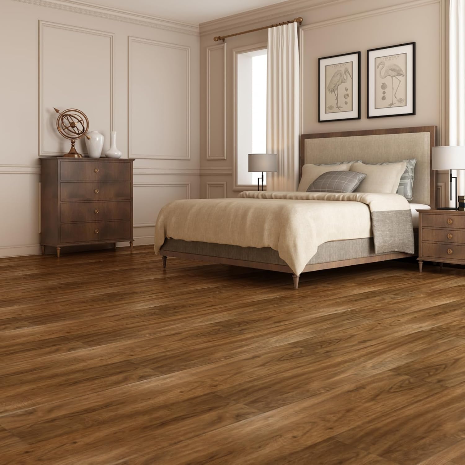Art3d Wood Texture Peel and Stick Vinyl Floor Tiles, 36-Pack, Rosewood