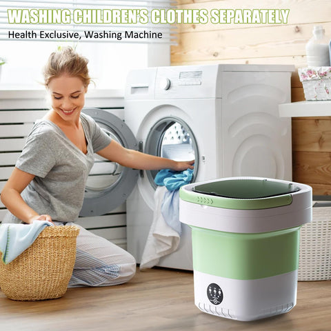 Portable Washing Machine Upgraded Large Capacity Foldable Mini washing machine, small washer for Baby Clothes, Underwear or Small Items, Apartment, Dorm,RV Travel laundry Gift Choice(Green)