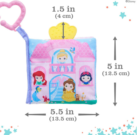 KIDS PREFERRED Disney Baby - Disney Princess Soft Book with Teether Toy & Crinke Pages - Picture Book for Newborns