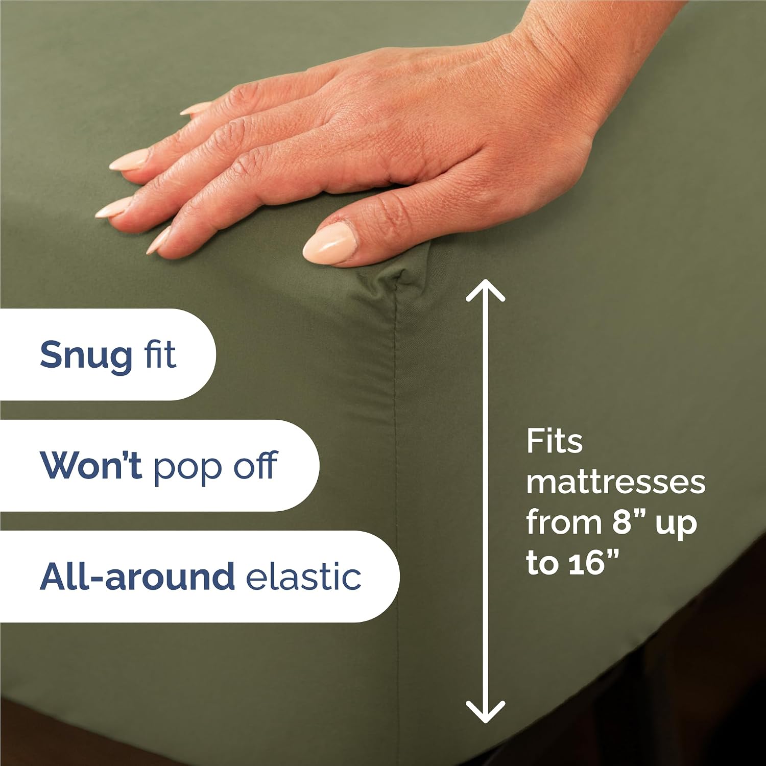 King Size 4 Piece Sheet Set - Breathable & Cooling Sheets - Sage Green