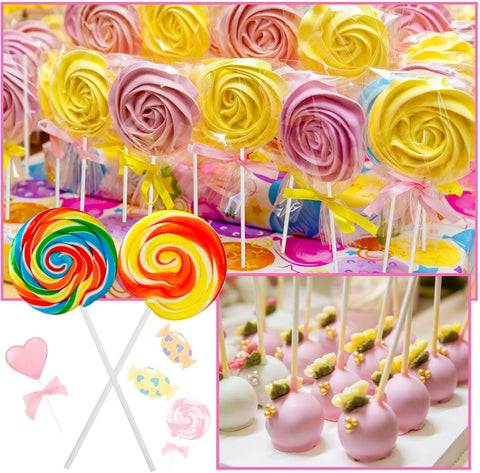 1200Pcs Cake Pop Sticks and Wrappers, 6IN Cake Pop Sticks with Ties for Lollipops, Chocolates Cookies, Candies