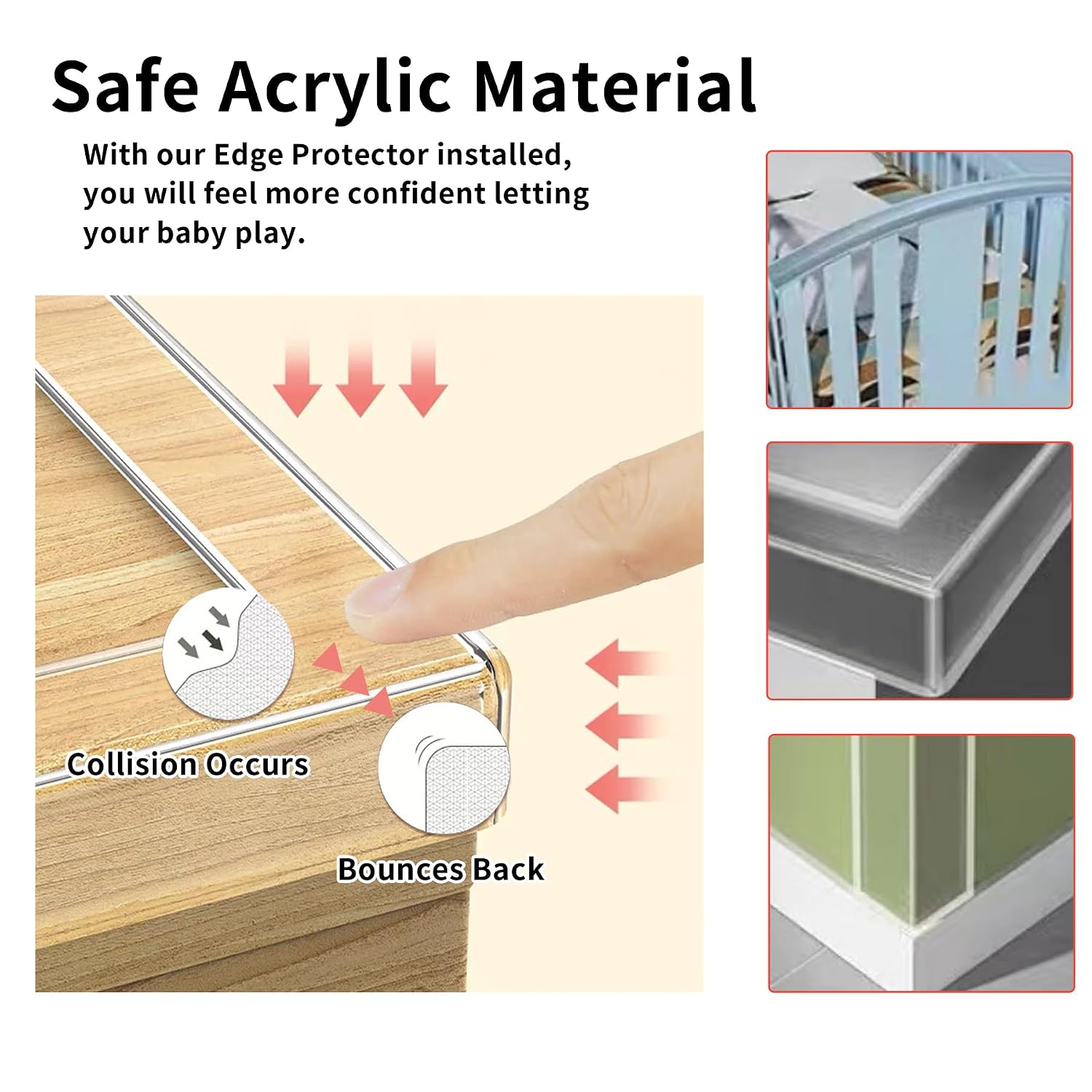 1.57 in x 9.84 FT,Corner Protector Baby,Clear Edge Protector Strip