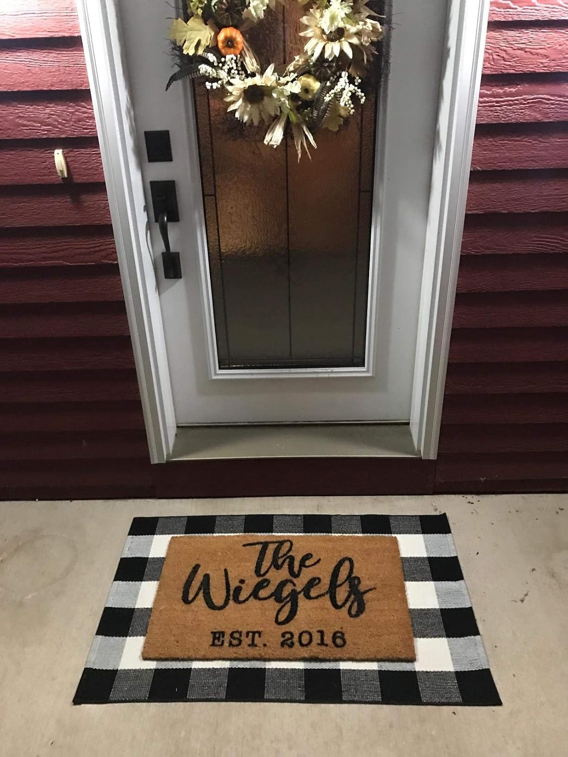 LEVINIS Door Mat - Cotton Rugs Black and White Checkered Plaid Rug for Kitchen/Bathroom/Entry Way 27.5'' x 43''