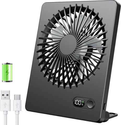 Zuvas Desk Fan Small Rechargeable Battery Table Fans for travel Ultra Quiet