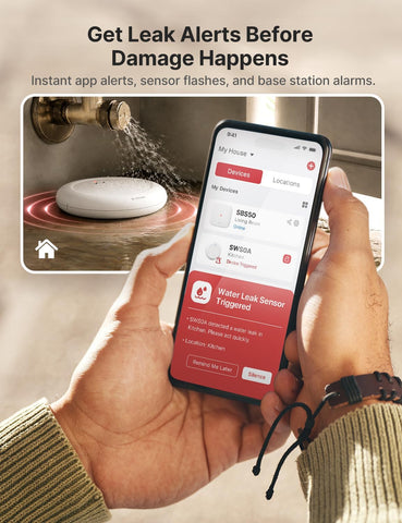 X-Sense Wi-Fi Water Leak Detector, 3-Pack, SWS0A41 Add-On, Base Req.