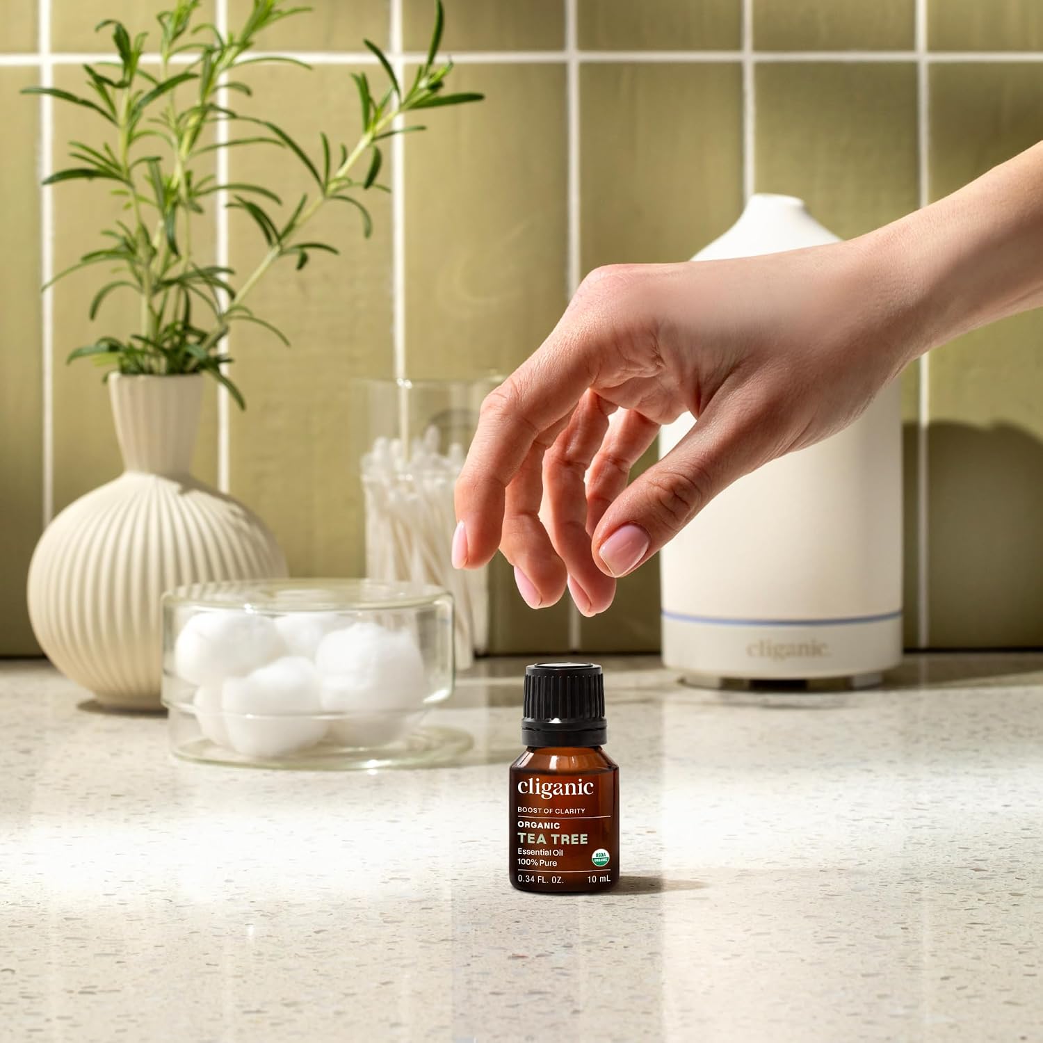 Cliganic Organic Tea Tree Essential Oil, 100% Pure Natural, for Aromatherapy | Non-GMO Verified (Packaging May Vary)