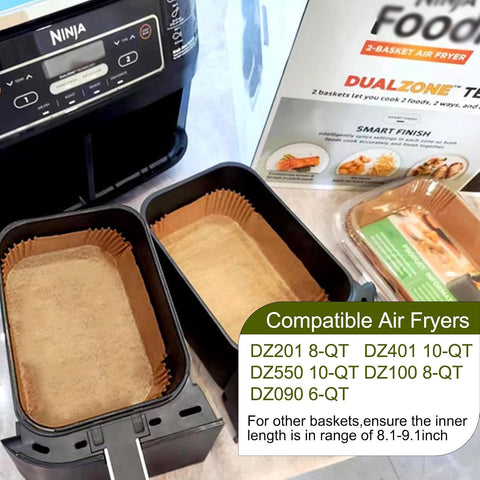 Air Fryer Liners for Ninja Dual, Ninja Foodi Air Fryer Liners Rectangle