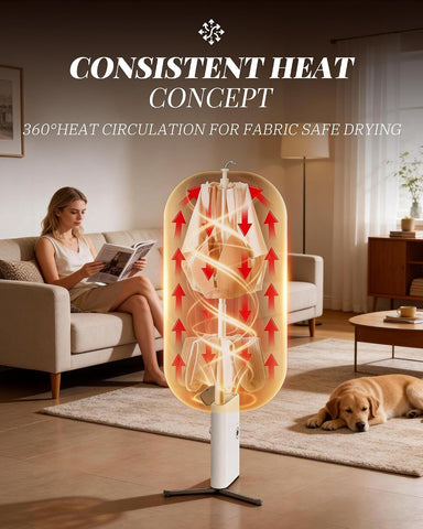 Portable Dryer for Clothes, 3/6/9-Hr Timer, Fragrance Disc, UV Care Light